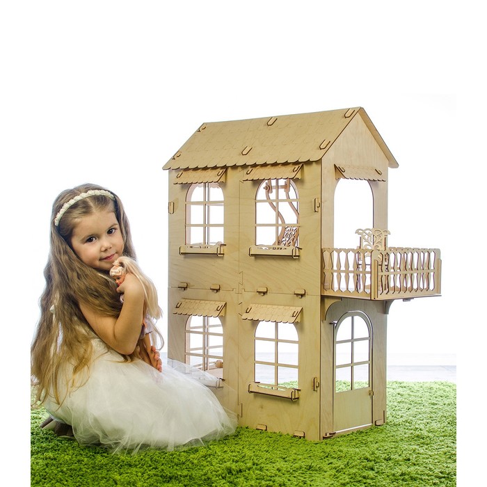 фото Кукольный дом, средний размер, фанера: 3 мм теремок