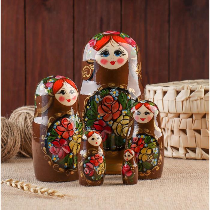 Матрёшка «Полевые цветы», медный платок, 5 кукольная, 17 см
Матрёшка «Полевые цветы», медный платок, 5 кукольная, 17 см