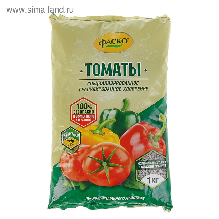 Удобрение минеральное гранулированное сухое "Фаско", Томаты и Перцы, 1 кг 
Удобрение минеральное гранулированное сухое "Фаско", Томаты и Перцы, 1 кг