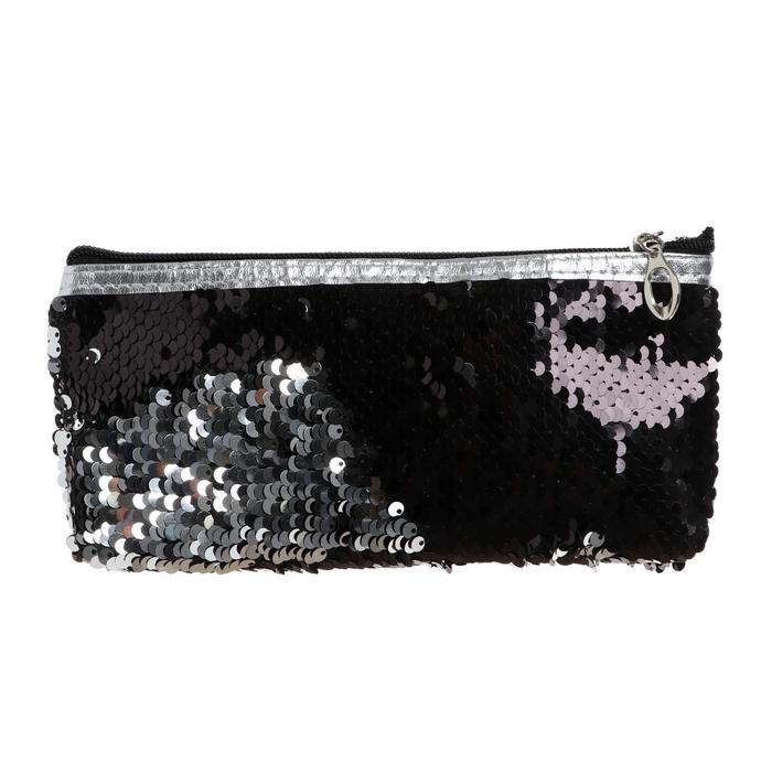 Пенал школьный "Пайетки" на молнии, двухцветный, чёрный/серебристый
Пенал школьный "Пайетки" на молнии, двухцветный, чёрный/серебристый
