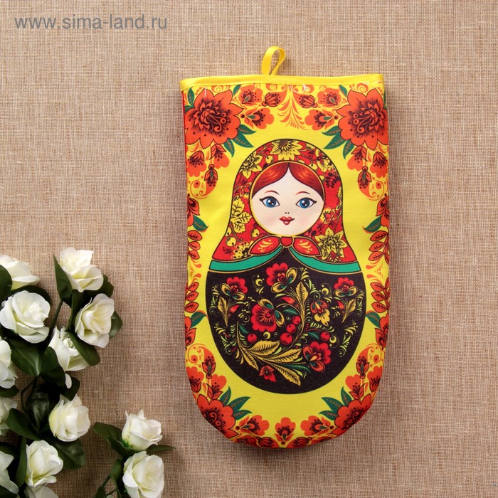 фото Прихватка - рукавица «матрёшка», хохлома, сувенирная
