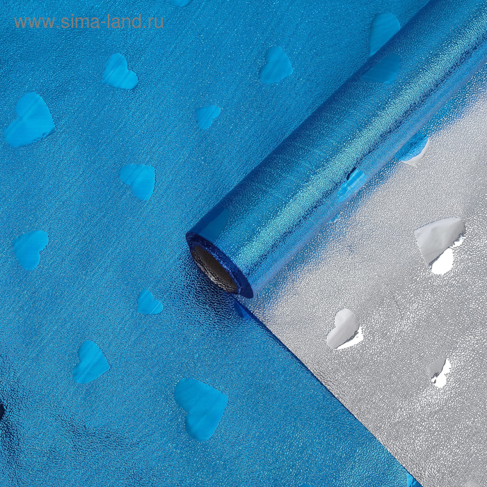 Плёнка металлизированная "Сердца", синий, 0,7 х 2 м 
Плёнка металлизированная "Сердца", синий, 0,7 х 2 м