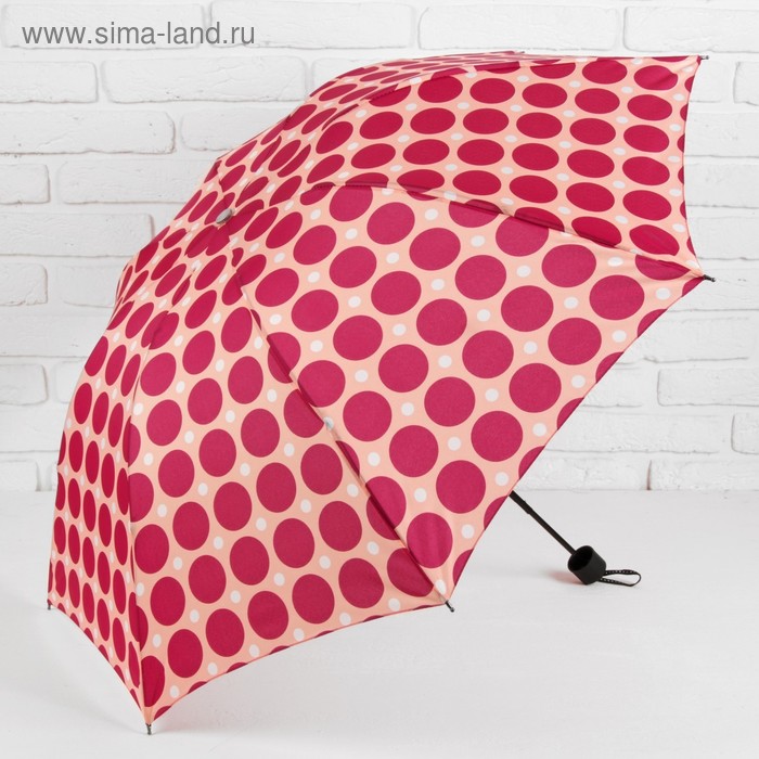 Зонт механический «Крупный горошек», прорезиненная ручка, 3 сложения, 8 спиц, R = 49 см, цвет малиновый
Зонт механический «Крупный горошек», прорезиненная ручка, 3 сложения, 8 спиц, R = 49 см, цвет малиновый