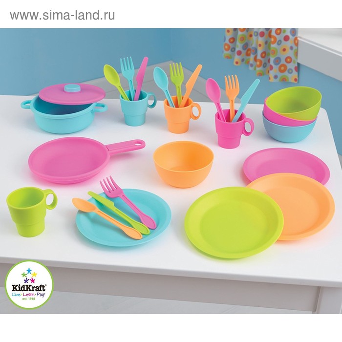 фото Кухонный игровой набор посуды делюкс kidkraft