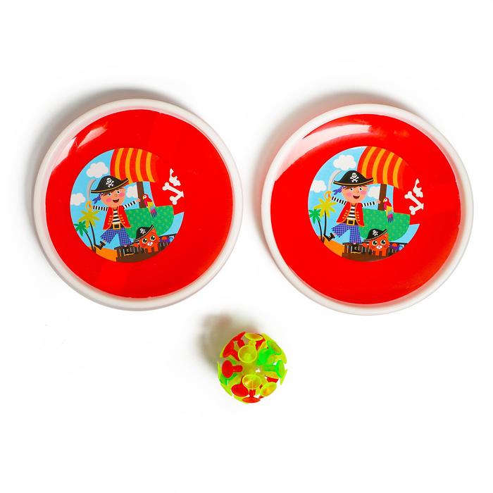 фото Игра-липучка «на абордаж», набор: 2 тарелки 18 см, шарик, цвета микс funny toys
