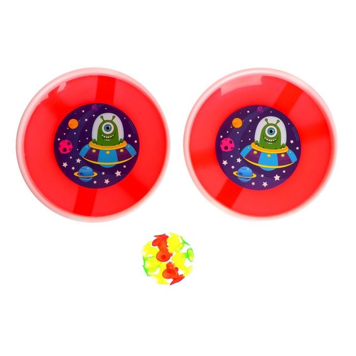 фото Игра-липучка «монстрик», набор: 2 тарелки 18 см, шарик, цвета микс funny toys