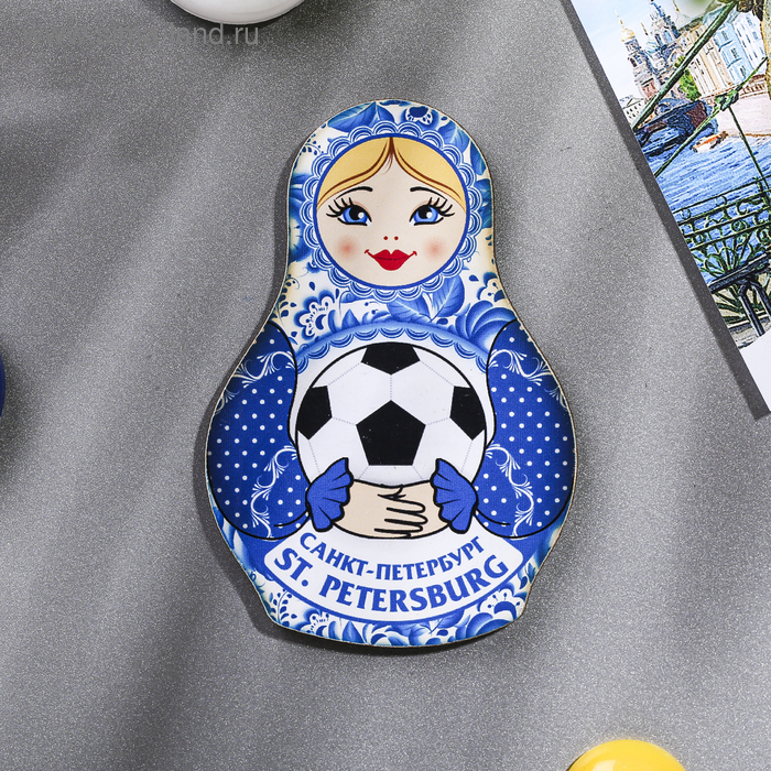 Магнит в форме матрёшки «Санкт-Петербург»
Магнит в форме матрёшки «Санкт-Петербург»