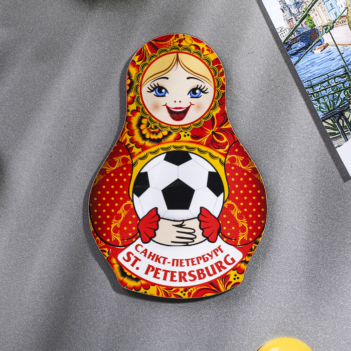 Магнит в форме матрёшки «Санкт-Петербург. Хохлома»
Магнит в форме матрёшки «Санкт-Петербург. Хохлома»