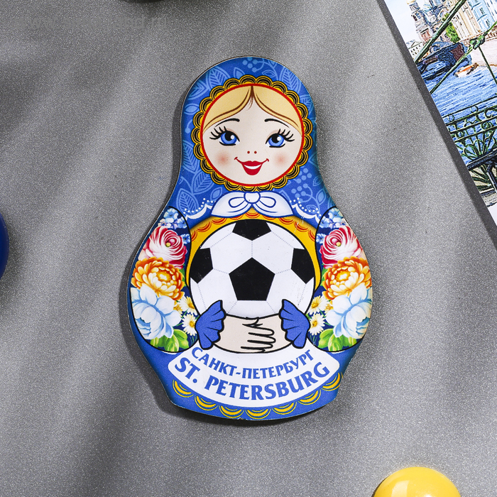 Магнит в форме матрёшки «Санкт-Петербург. Жостово»
Магнит в форме матрёшки «Санкт-Петербург. Жостово»