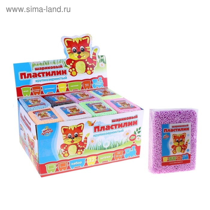 Шариковый пластилин крупнозернистый 10 г, цвета МИКС
Шариковый пластилин крупнозернистый 10 г, цвета МИКС