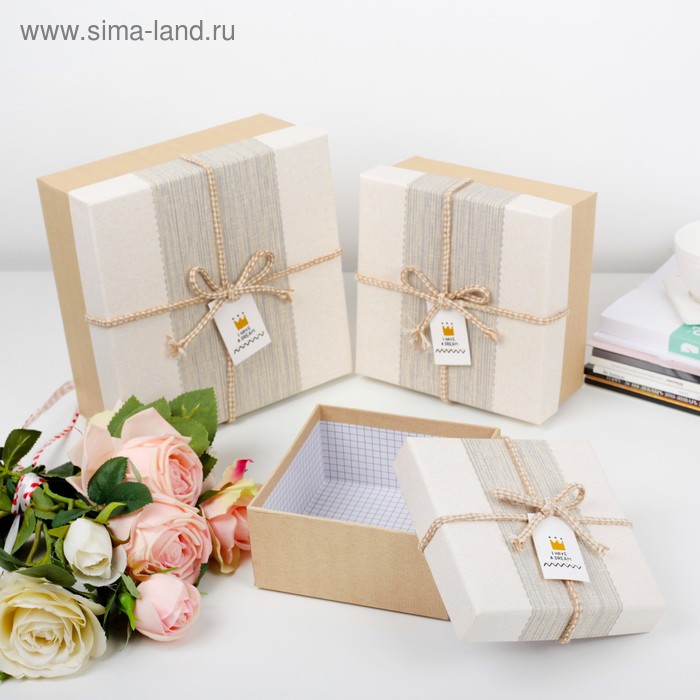 Набор коробок 3 в 1, бежевый, 21 х 21 х 10 - 14 х 14 х 7 см
Набор коробок 3 в 1, бежевый, 21 х 21 х 10 - 14 х 14 х 7 см