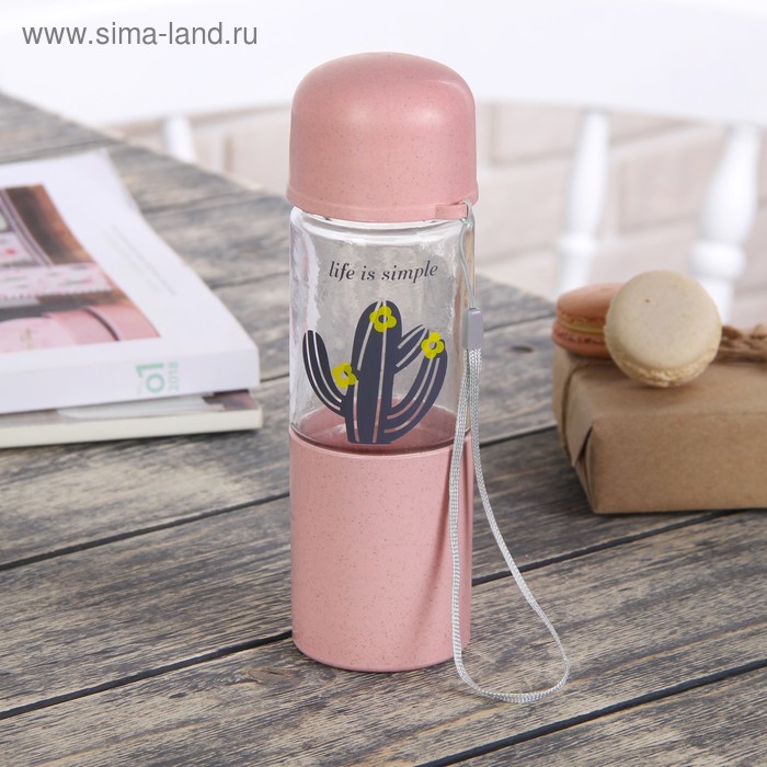 фото Бутылка 280 мл "жизнь проста", цвета и рисунок микс