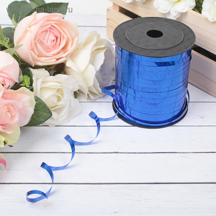 Лента голографическая 0,5 см х 225 м, синяя 
Лента голографическая 0,5 см х 225 м, синяя