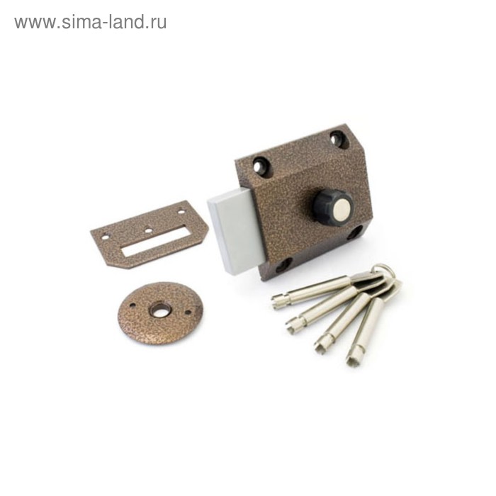 фото Замок накладной "с-пб делга" титан 3 100х94х20 мм, 4 ключа
