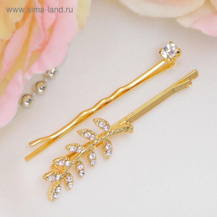 Невидимка для волос "Либерти" (цена за пару) 6 см, лист и страза, золото
Невидимка для волос "Либерти" (цена за пару) 6 см, лист и страза, золото