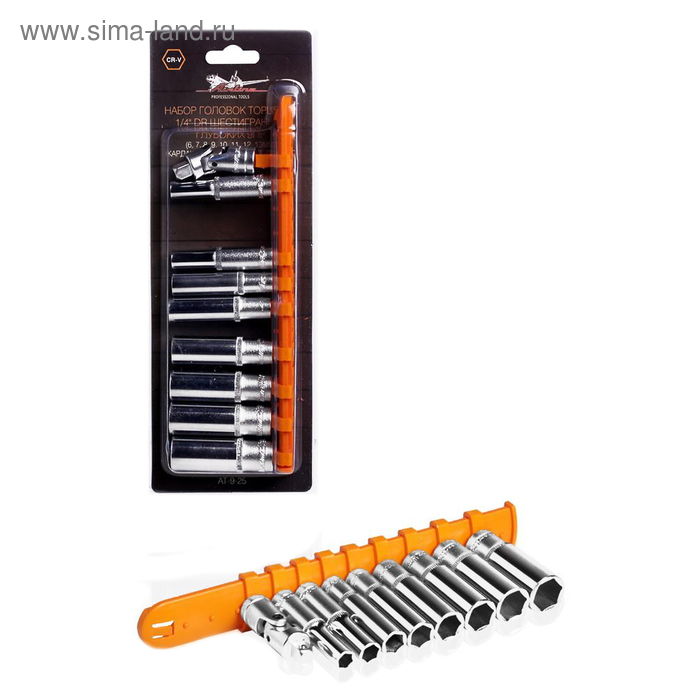 Набор торцевых головок Airline AT-9-25, 1/4" DR, шестигранные, 9 предметов, 6-13 мм
Набор торцевых головок Airline AT-9-25, 1/4" DR, шестигранные, 9 предметов, 6-13 мм