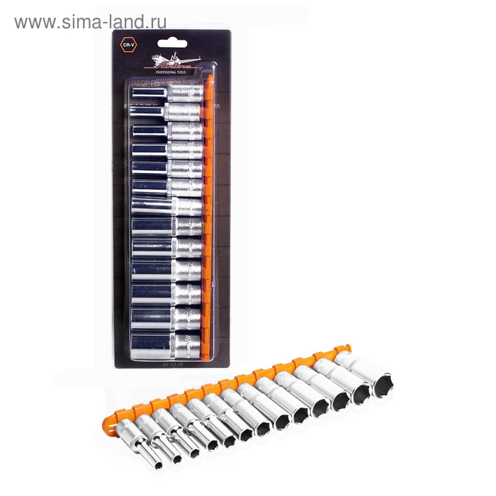 Набор торцевых головок Airline AT-13-28, 3/8" DR, шестигранные, 13 предметов, 6-19 мм
Набор торцевых головок Airline AT-13-28, 3/8" DR, шестигранные, 13 предметов, 6-19 мм