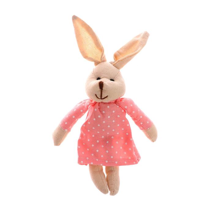 фото Мягкая игрушка-подвеска «зайка», в платье с бантиком, цвета микс