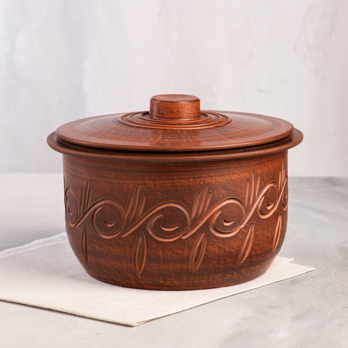 Кастрюля с крышкой "Глинка", декор, красная глина, 2.2 л
Кастрюля с крышкой "Глинка", декор, красная глина, 2.2 л