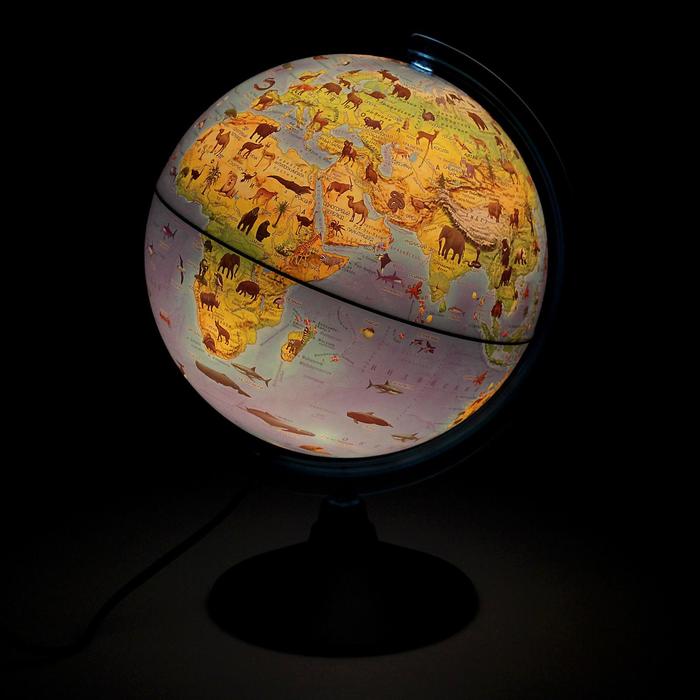 фото Глoбус зоогеографический (детский) «классик евро», диаметр 250 мм, с подсветкой глобен