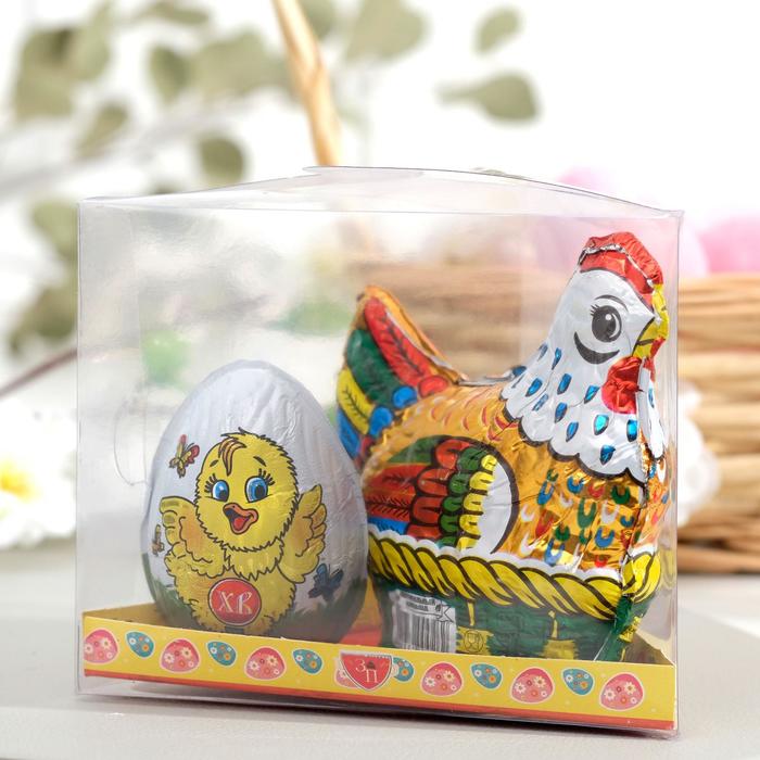 Фигурка шоколадная «Курица с цыплёнком и яйцом», 135 г
Фигурка шоколадная «Курица с цыплёнком и яйцом», 135 г