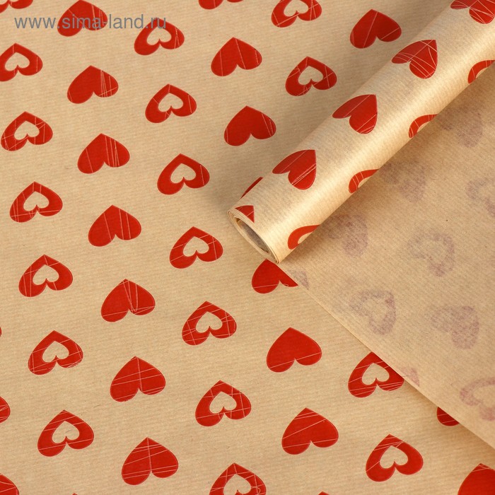 Бумага упаковочная крафт "Сердечки", 0,6 х 10 м, 40 гр/м2
Бумага упаковочная крафт "Сердечки", 0,6 х 10 м, 40 гр/м2