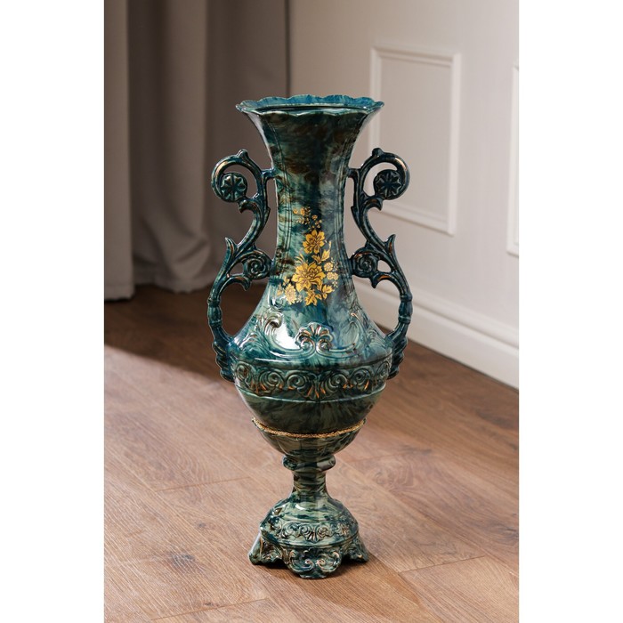 Ваза керамическая "Феона", напольная, под малахит, золотистая ветка, 62 см, авторская работа
Ваза керамическая "Феона", напольная, под малахит, золотистая ветка, 62 см, авторская работа