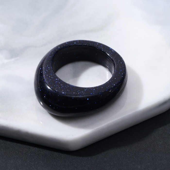 фото Кольцо литое "авантюрин синий", размер микс