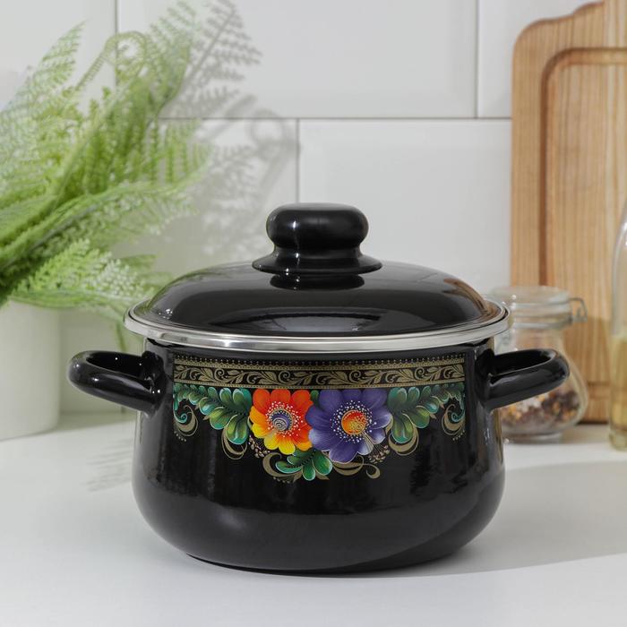 Кастрюля «Русский узор» 2 л, эмалированная крышка, цвет чёрный
Кастрюля «Русский узор» 2 л, эмалированная крышка, цвет чёрный
