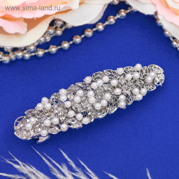 Заколка-автомат для волос "Антуриум" 6,5 см, жемчужинки и листочки
Заколка-автомат для волос "Антуриум" 6,5 см, жемчужинки и листочки