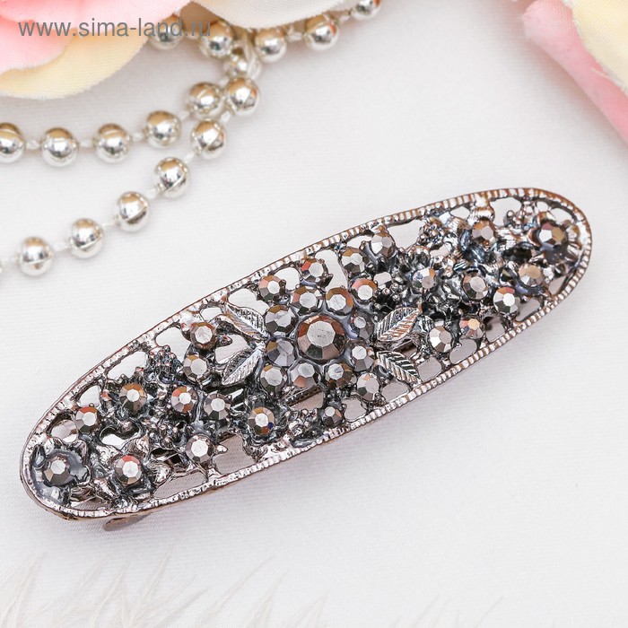 Заколка-автомат для волос "Антуриум" 6,5 см, чёрные камушки
Заколка-автомат для волос "Антуриум" 6,5 см, чёрные камушки