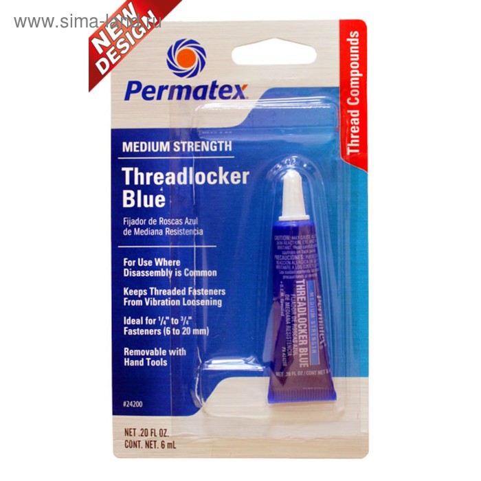 Фиксатор резьбы Рermatex, средней фиксации, синий, 6 мл
Фиксатор резьбы Рermatex, средней фиксации, синий, 6 мл