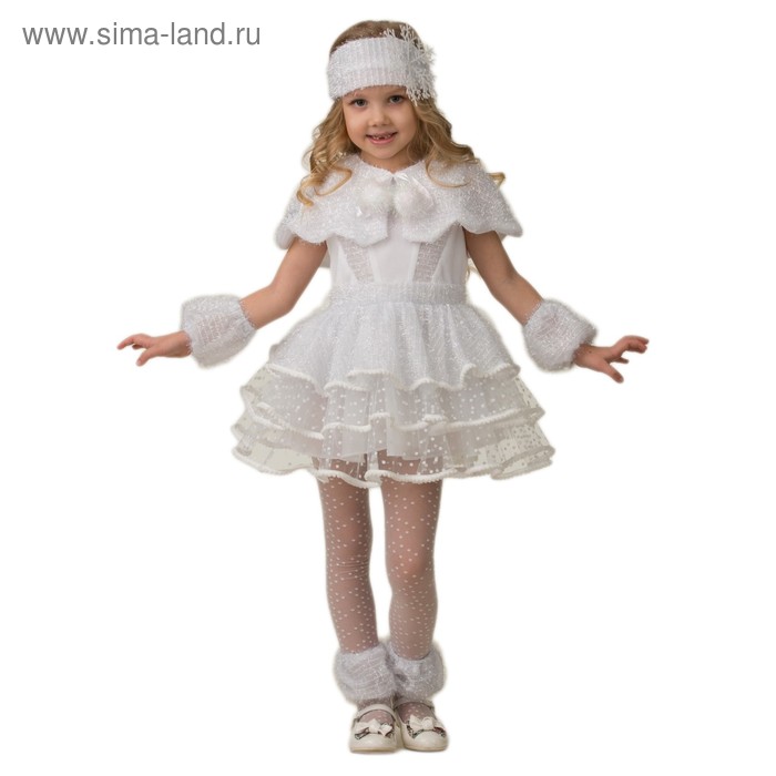 фото Карнавальный костюм "снежинка снеговичка", размер 32 jeanees