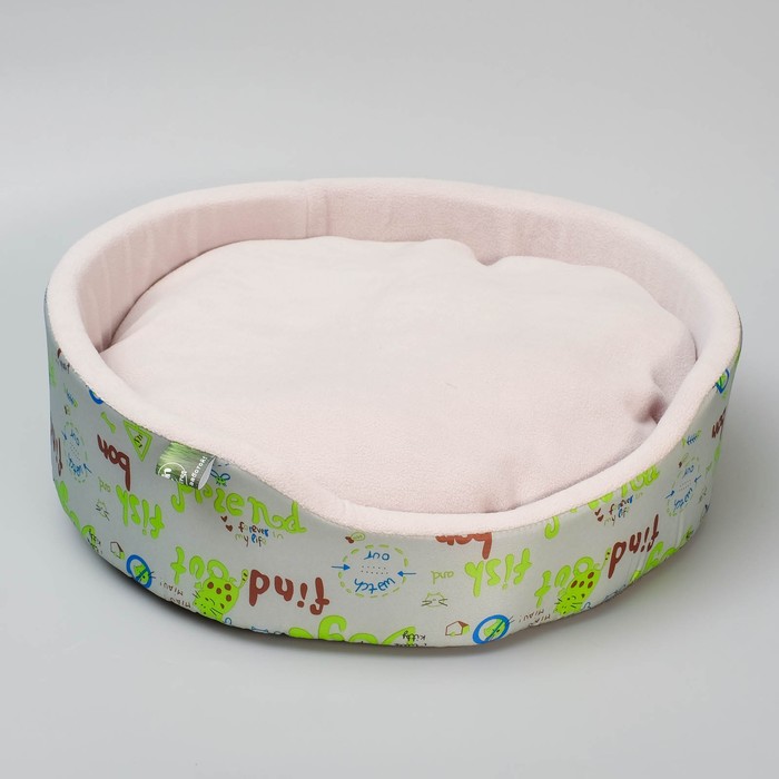 Лежанка "Грэй" круглая с мехом, оксфорд/велсофт/поролон, d= 37 см 
Лежанка "Грэй" круглая с мехом, оксфорд/велсофт/поролон, d= 37 см