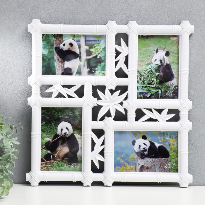 Фоторамка пластик на 4 фото 10х15 см "Бамбук" белая 36х36 см
Фоторамка пластик на 4 фото 10х15 см "Бамбук" белая 36х36 см