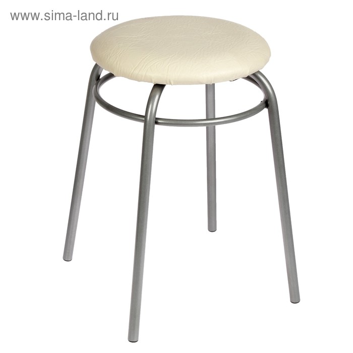 фото Табурет «кольцо», цвет серебристый металлик / молочный клик мебель