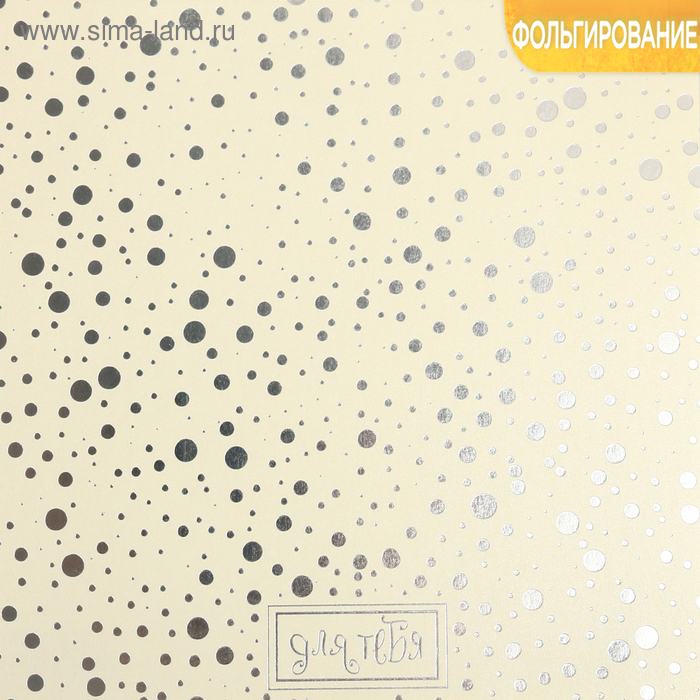 Бумага для скрапбукинга жемчужная с фольгированием «Для тебя», 20 × 20 см, 250 г/м
Бумага для скрапбукинга жемчужная с фольгированием «Для тебя», 20 × 20 см, 250 г/м