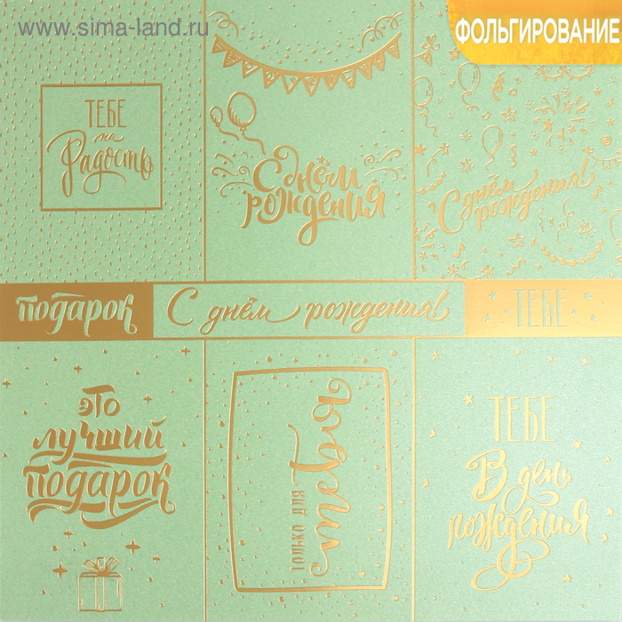 Бумага для скрапбукинга жемчужная с фольгированием «С Днём рождения!», 20 × 20 см, 250 г/м
Бумага для скрапбукинга жемчужная с фольгированием «С Днём рождения!», 20 × 20 см, 250 г/м
