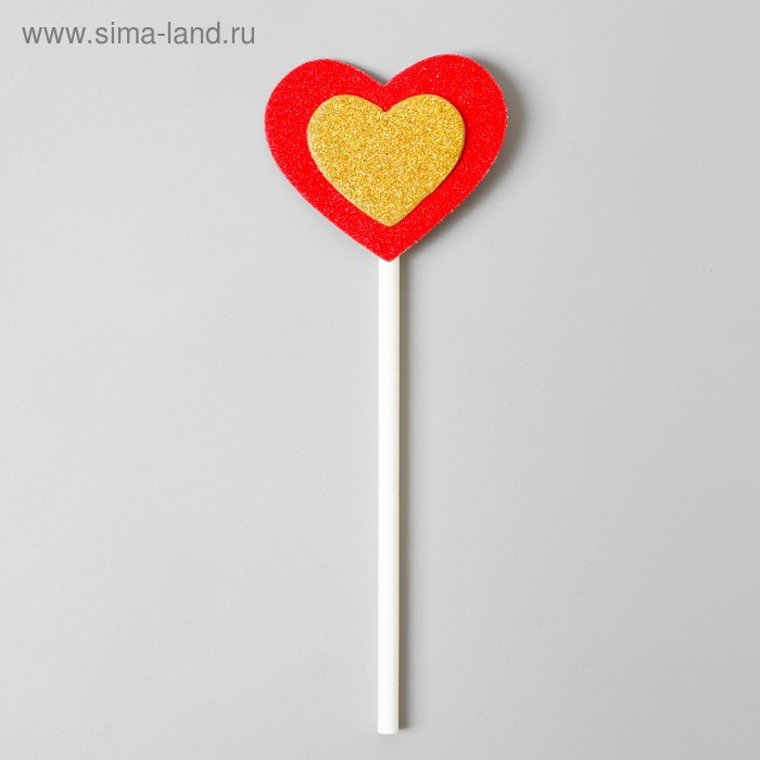 Топпер «Сердце», набор 6 шт., золотое в красном 
Топпер «Сердце», набор 6 шт., золотое в красном