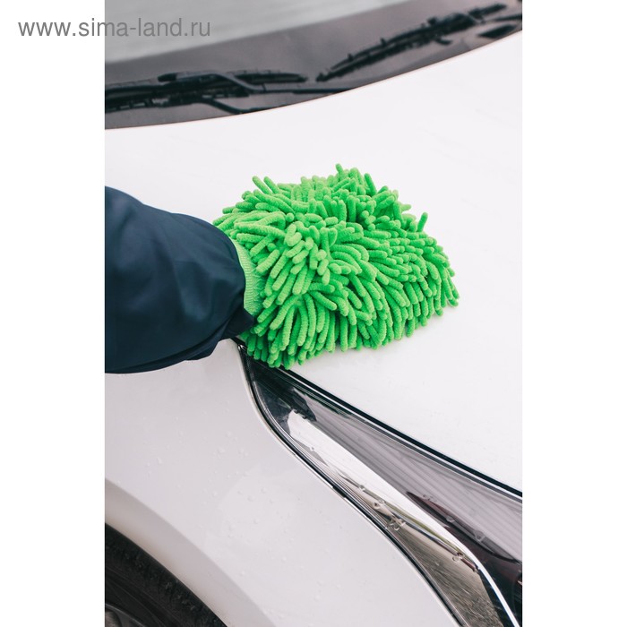 фото Варежка для мытья, микрофибра, супервпитывающая 32x19 см, микс