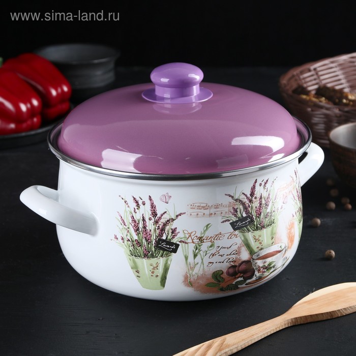 Кастрюля сферическая «Лаванда», 4 л, d=20 см, эмалированная крышка
Кастрюля сферическая «Лаванда», 4 л, d=20 см, эмалированная крышка