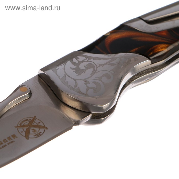 фото Складной нож stinger с клипом, 165 мм, рукоять: нержавеющая сталь, дерево, подарочный бокс