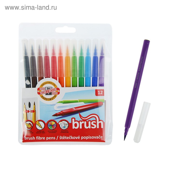 Фломастеры-кисть 12 цветов Koh-I-Noor 1009 Brush, кистевой пишущий узел, трёхгранные, европодвес
Фломастеры-кисть 12 цветов Koh-I-Noor 1009 Brush, кистевой пишущий узел, трёхгранные, европодвес