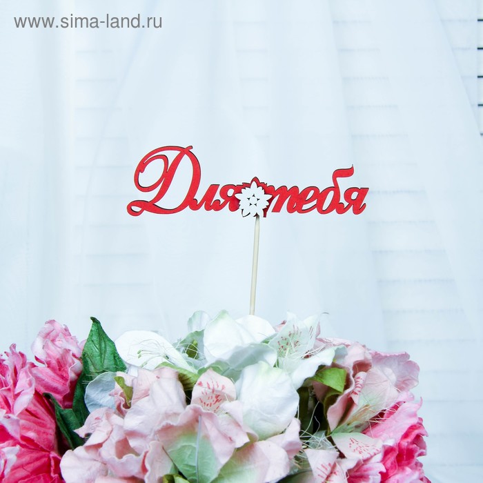 Топпер с декоративными элементами "Для тебя", красный
Топпер с декоративными элементами "Для тебя", красный