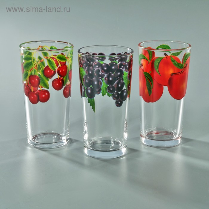 Набор стаканов 230 мл "Фруктово-ягодный микс" для коктейля, 3 шт, МИКС
Набор стаканов 230 мл "Фруктово-ягодный микс" для коктейля, 3 шт, МИКС