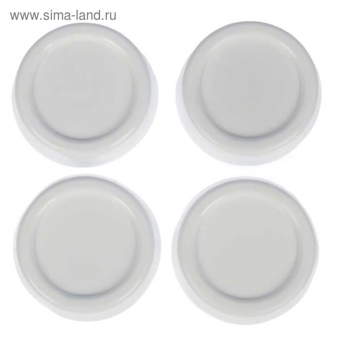 фото Набор подставок антивибрационных, круглые, 4 шт, цвет белый libra plast