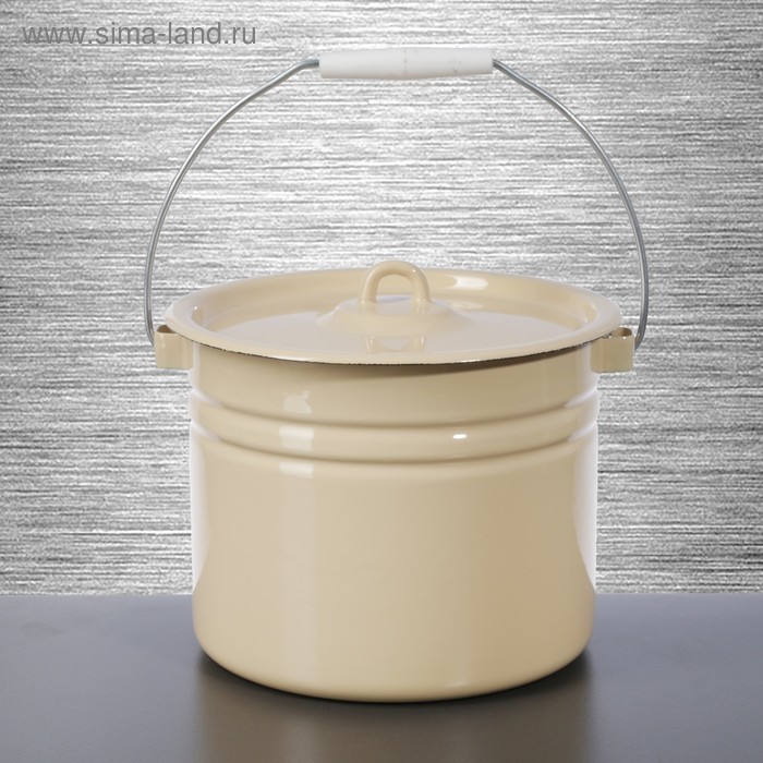 Ведро цельнотянутое, 9 л, с крышкой, цвет бежевый
Ведро цельнотянутое, 9 л, с крышкой, цвет бежевый