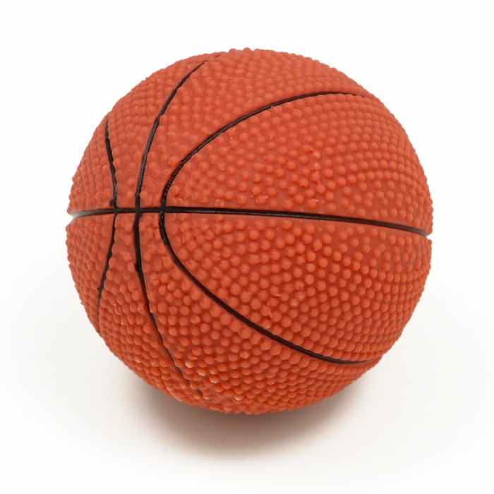 фото Игрушка пищащая малая "мяч баскетбольный" 5,5 см, тёмно-коричневая пижон