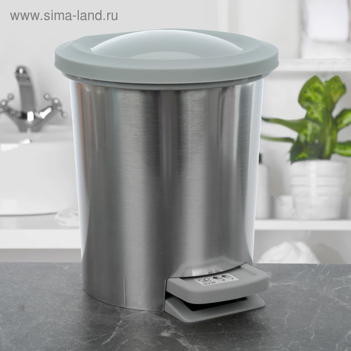 Контейнер для мусора с педалью «Металл», 6 л
Контейнер для мусора с педалью «Металл», 6 л