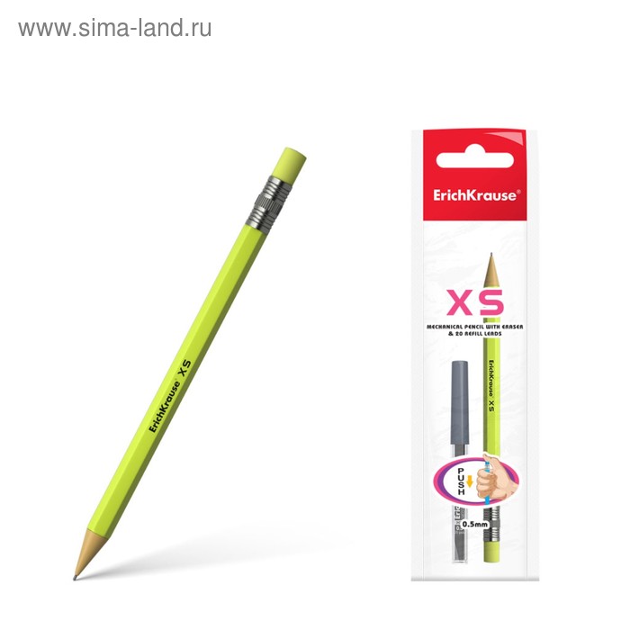 Набор карандаш механический НВ, 0.5 мм, ErichKrause XS + 20 грифелей, блистер, микс
Набор карандаш механический НВ, 0.5 мм, ErichKrause XS + 20 грифелей, блистер, микс